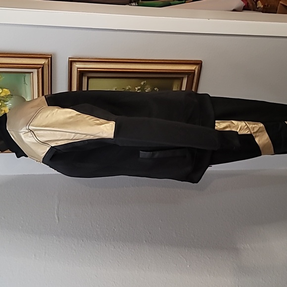 INC black and metallic gold track suit pants and jacket size large - Picture 11 of 16